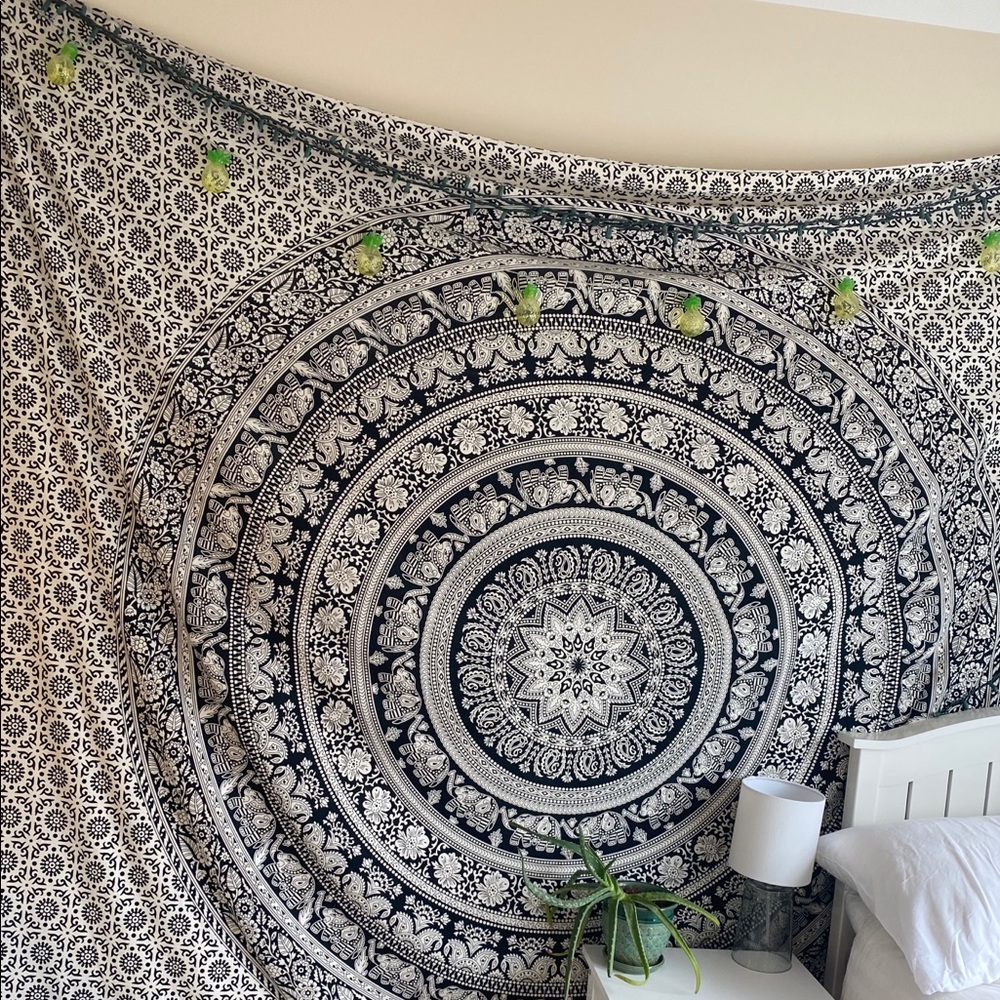 Black and white tapestry